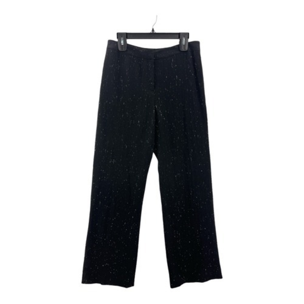 Lafayette 148 New York Black Wool Blend Wide Leg Career Dress Pants Size‎ 8